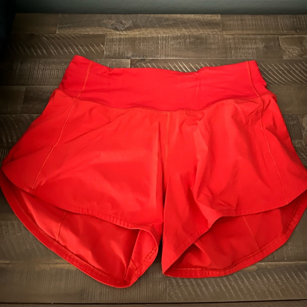 Orange/Red lululemon Speed Up Short Size 4